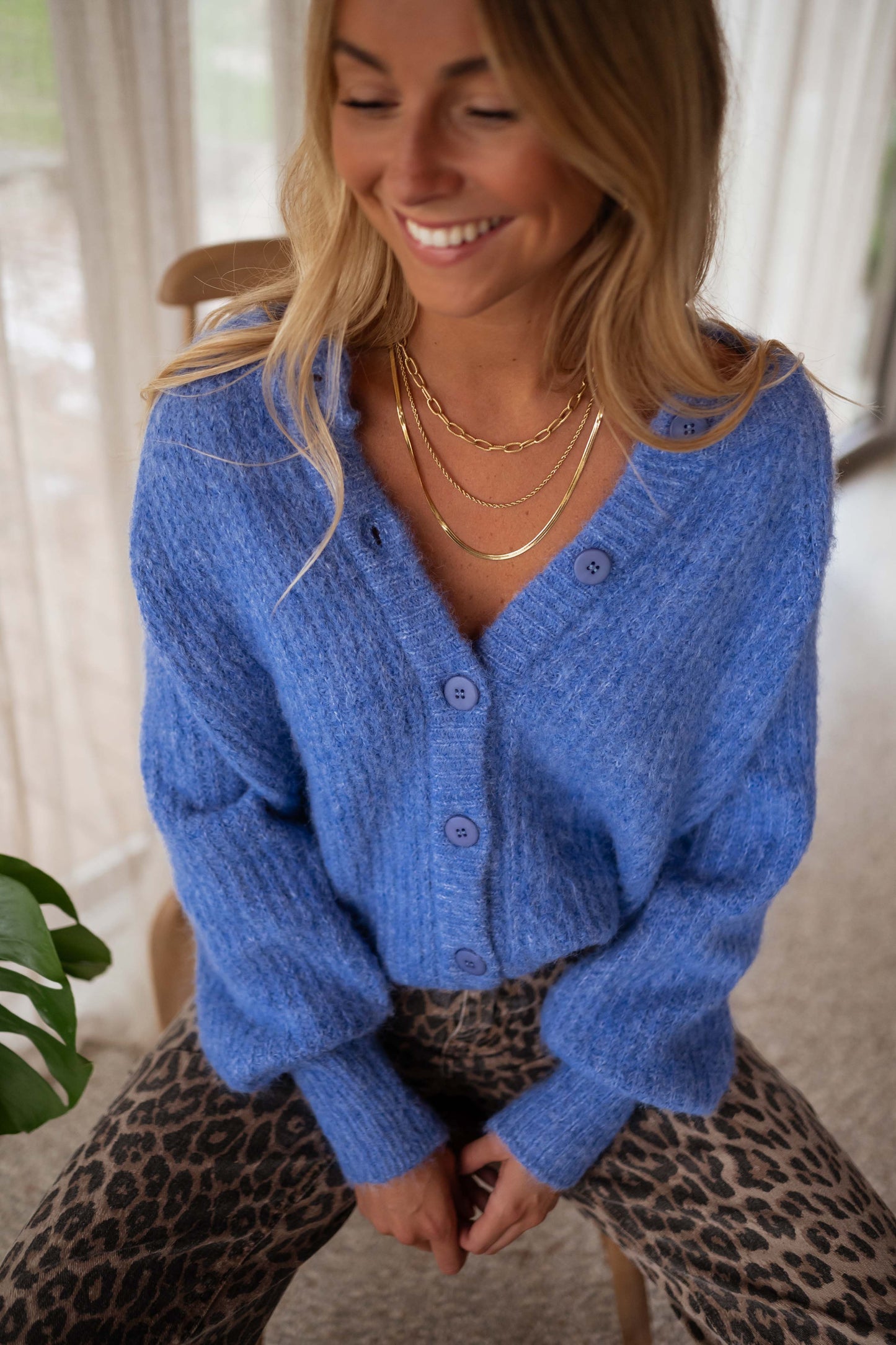 Livia | Blue Knit Cardigan