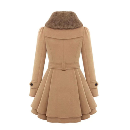 Sophie - Elegant Trench Coat with Fur Details