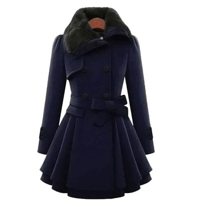 Sophie - Elegant Trench Coat with Fur Details