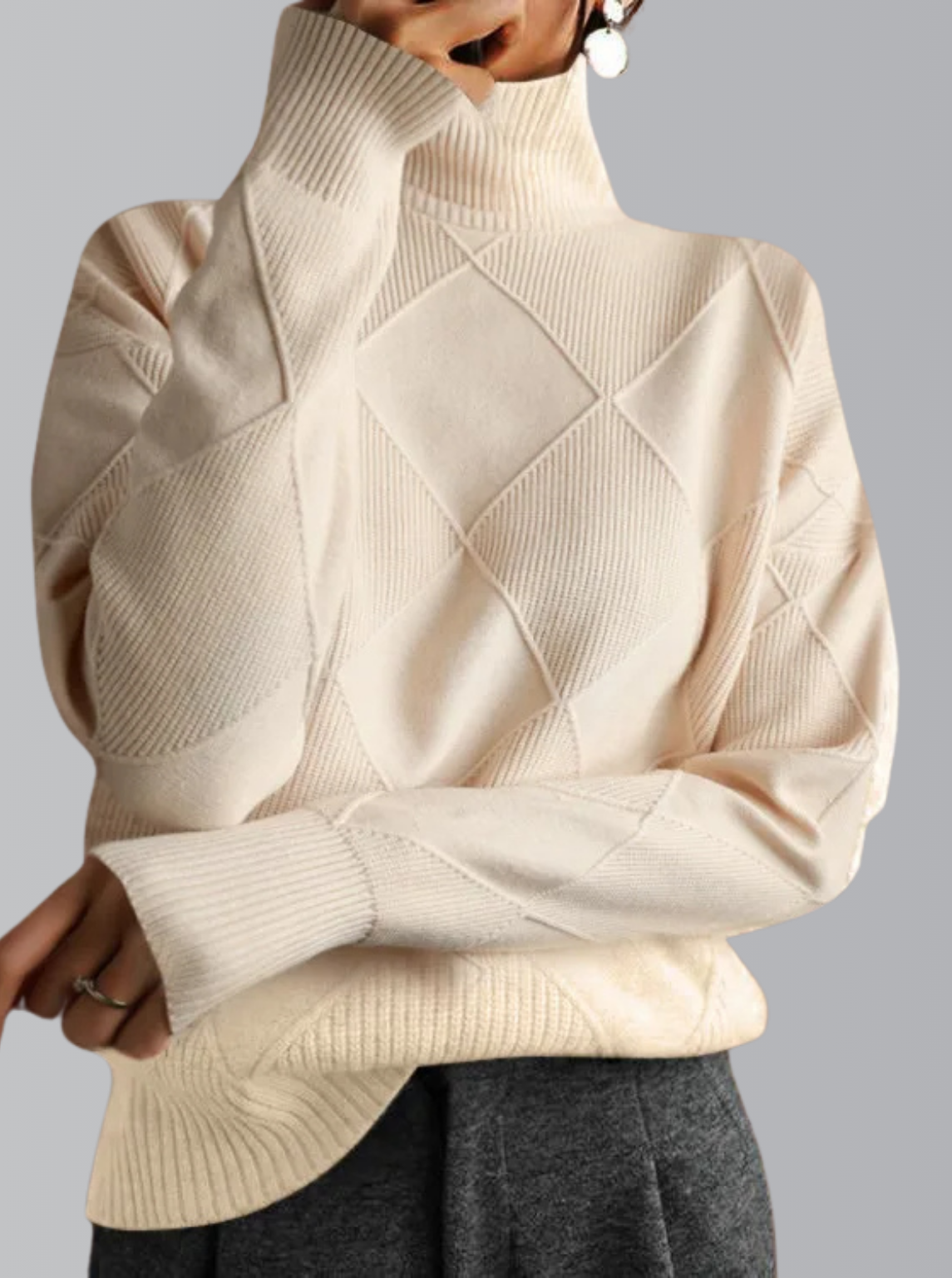 Eliza – Cozy High-Collar Knit Sweater